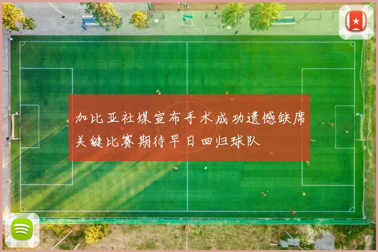 加比亚社媒宣布手术成功遗憾缺席关键比赛期待早日回归球队